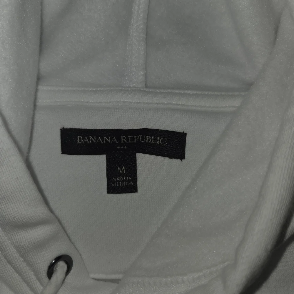 Banana Republic White Hoodie with Black Elephant Graphic